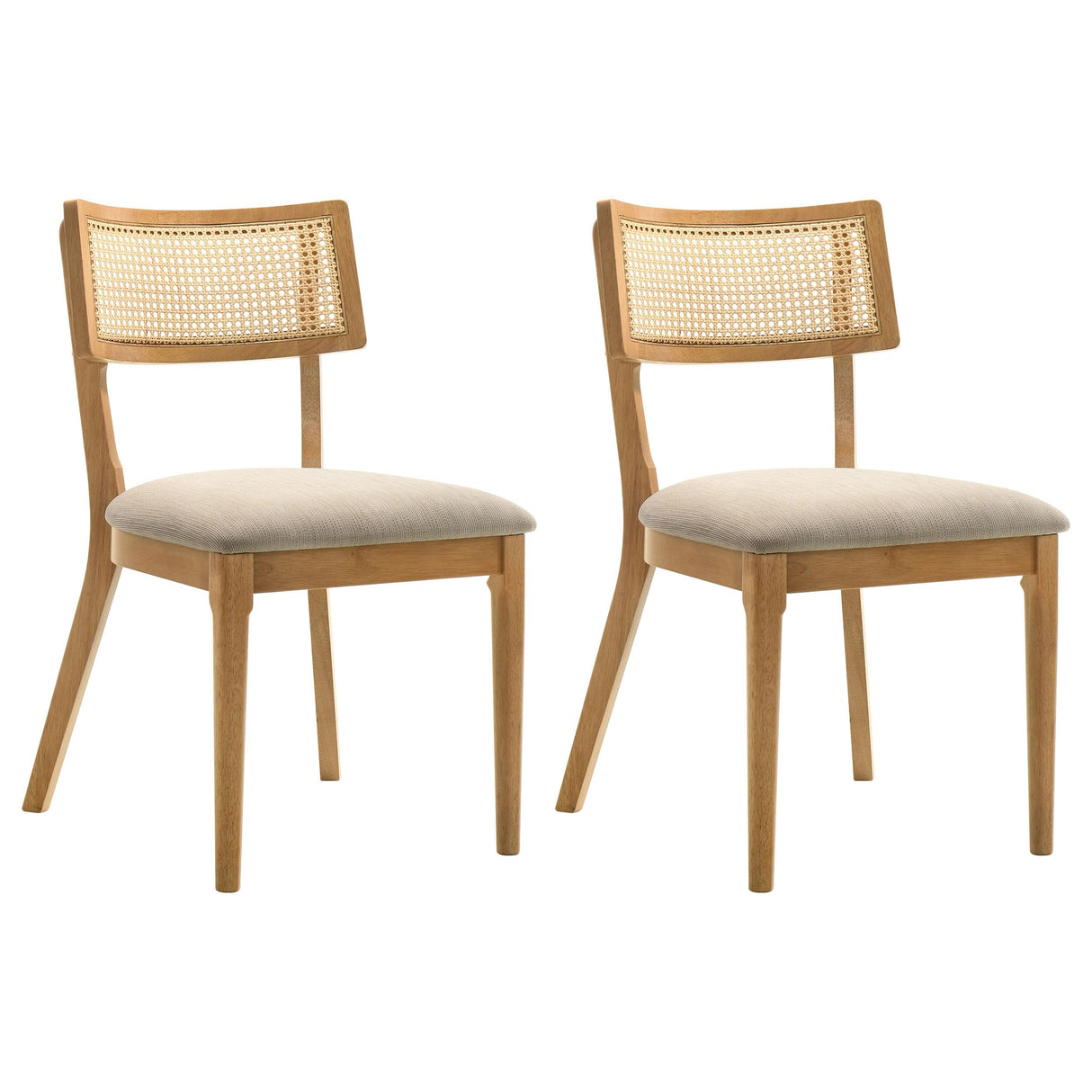 Fabra Honey/Wheat Cane Back Side Chair Honey (Set of 2) from Coaster - Luna Furniture