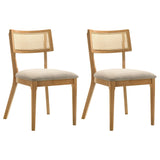 Fabra Honey/Wheat Cane Back Side Chair Honey (Set of 2) from Coaster - Luna Furniture