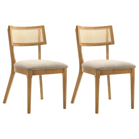 Fabra Honey/Wheat Cane Back Side Chair, Set of 2 from Coaster - Luna Furniture