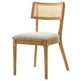 Fabra Honey/Wheat Cane Back Side Chair, Set of 2 from Coaster - Luna Furniture