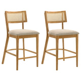 Fabra Honey/Wheat Cane Back Counter Height Chair, Set of 2 from Coaster - Luna Furniture