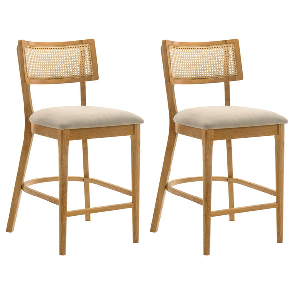 Fabra Honey/Wheat Cane Back Counter Height Chair, Set of 2