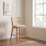 Fabra Honey/Wheat Cane Back Counter Height Chair, Set of 2