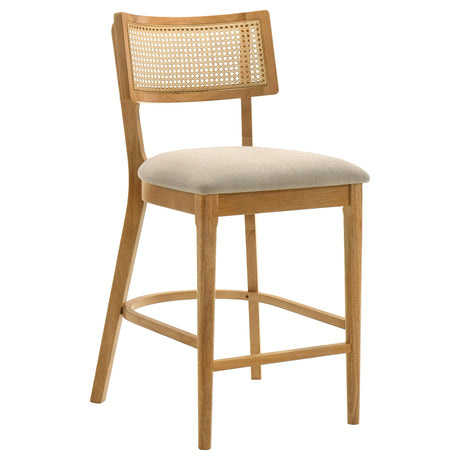 Fabra Honey/Wheat Cane Back Counter Height Chair, Set of 2 from Coaster - Luna Furniture