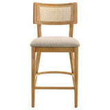 Fabra Honey/Wheat Cane Back Counter Height Chair, Set of 2 from Coaster - Luna Furniture