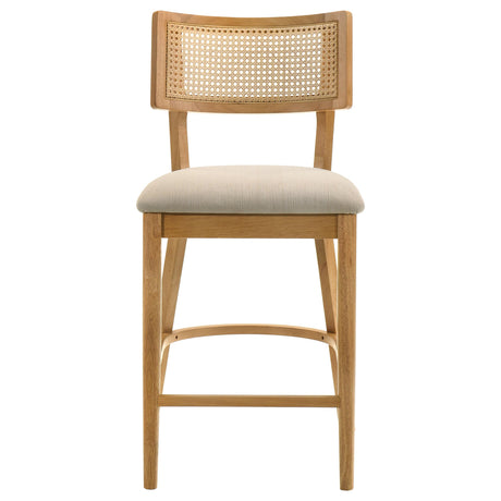 Fabra Honey/Wheat Cane Back Counter Height Chair, Set of 2 from Coaster - Luna Furniture