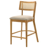 Fabra Honey/Wheat Cane Back Counter Height Chair, Set of 2 from Coaster - Luna Furniture