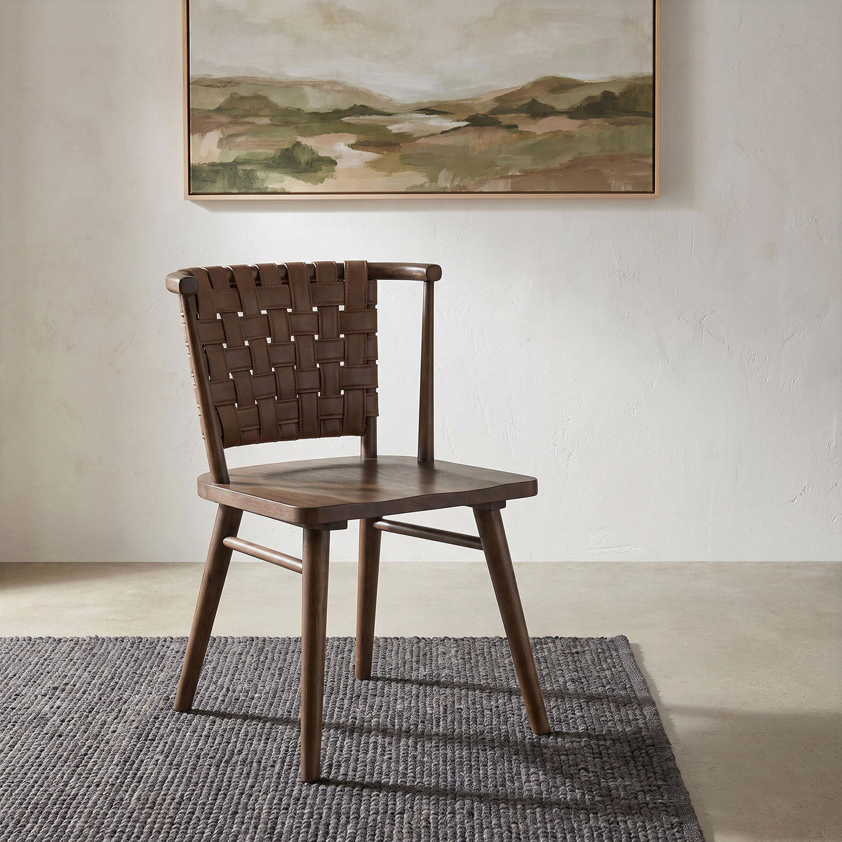 Tallis Brown/Walnut Woven Leatherette Back Dining Side Chair, Set of 2 from Coaster - Luna Furniture