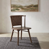 Tallis Brown/Walnut Woven Leatherette Back Dining Side Chair, Set of 2 from Coaster - Luna Furniture