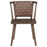 Tallis Brown / Walnut Woven Leatherette Back Dining Side Chair (Set of 2) from Coaster - Luna Furniture
