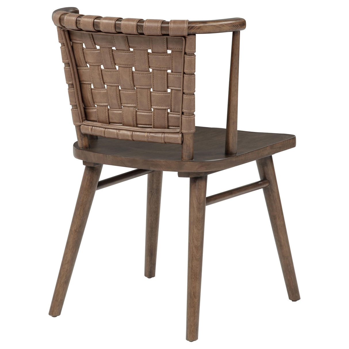Tallis Brown / Walnut Woven Leatherette Back Dining Side Chair (Set of 2) from Coaster - Luna Furniture