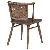 Tallis Brown / Walnut Woven Leatherette Back Dining Side Chair (Set of 2) from Coaster - Luna Furniture