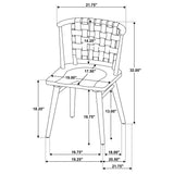Tallis Brown/Walnut Woven Leatherette Back Dining Side Chair, Set of 2 from Coaster - Luna Furniture