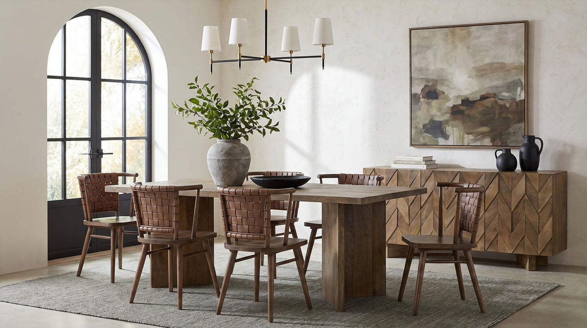 Tallis Brown/Walnut Woven Leatherette Back Dining Side Chair, Set of 2 from Coaster - Luna Furniture