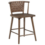 Tallis Brown / Walnut Woven Leatherette Back Counter Chair (Set of 2) from Coaster - Luna Furniture