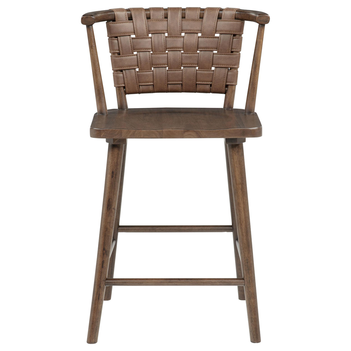 Tallis Brown / Walnut Woven Leatherette Back Counter Chair (Set of 2) from Coaster - Luna Furniture