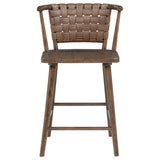 Tallis Brown / Walnut Woven Leatherette Back Counter Chair (Set of 2) from Coaster - Luna Furniture
