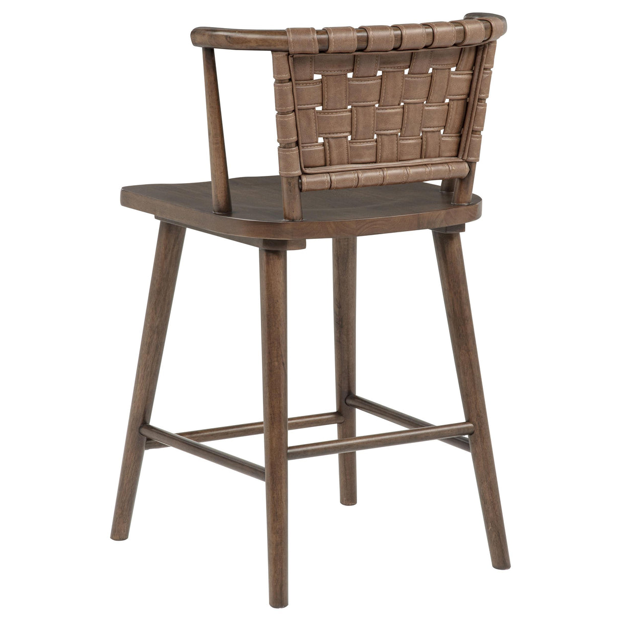 Tallis Brown / Walnut Woven Leatherette Back Counter Chair (Set of 2) from Coaster - Luna Furniture