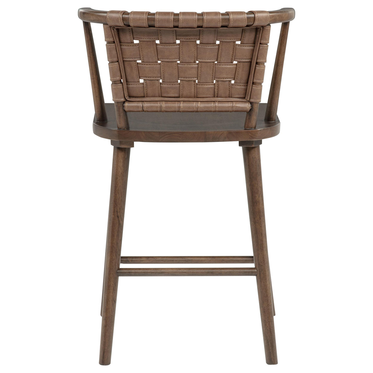 Tallis Brown / Walnut Woven Leatherette Back Counter Chair (Set of 2) from Coaster - Luna Furniture