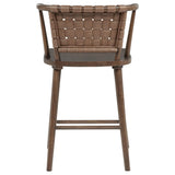Tallis Brown / Walnut Woven Leatherette Back Counter Chair (Set of 2) from Coaster - Luna Furniture