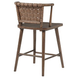 Tallis Brown / Walnut Woven Leatherette Back Counter Chair (Set of 2) from Coaster - Luna Furniture