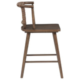 Tallis Brown / Walnut Woven Leatherette Back Counter Chair (Set of 2) from Coaster - Luna Furniture