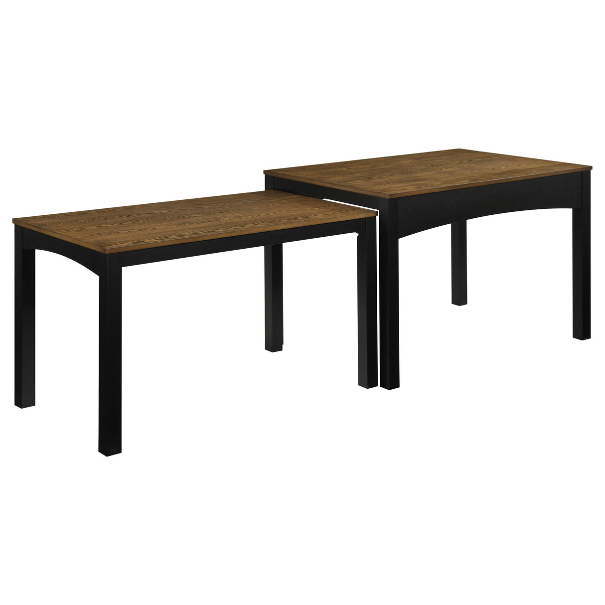 Sykes Brown and Black 47-inch 2-Piece Nesting Dining Table from Coaster - Luna Furniture