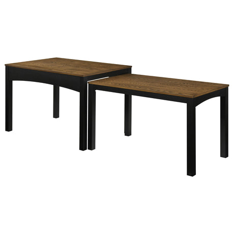 Sykes Brown and Black 47-inch 2-Piece Nesting Dining Table from Coaster - Luna Furniture