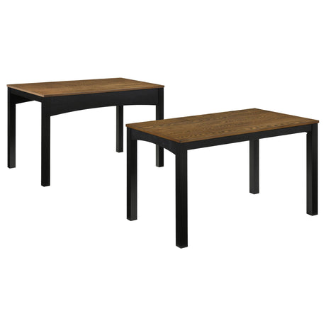 Sykes Brown and Black 47-inch 2-Piece Nesting Dining Table from Coaster - Luna Furniture