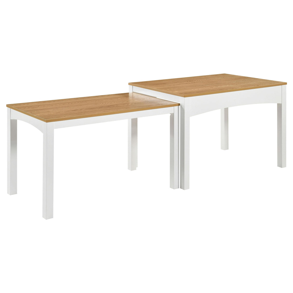 Sykes Natural/White 47-inch 2-piece Nesting Dining Table Natural and from Coaster - Luna Furniture