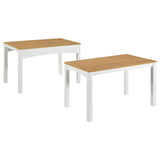 Sykes Natural/White 47-inch 2-piece Nesting Dining Table Natural and from Coaster - Luna Furniture