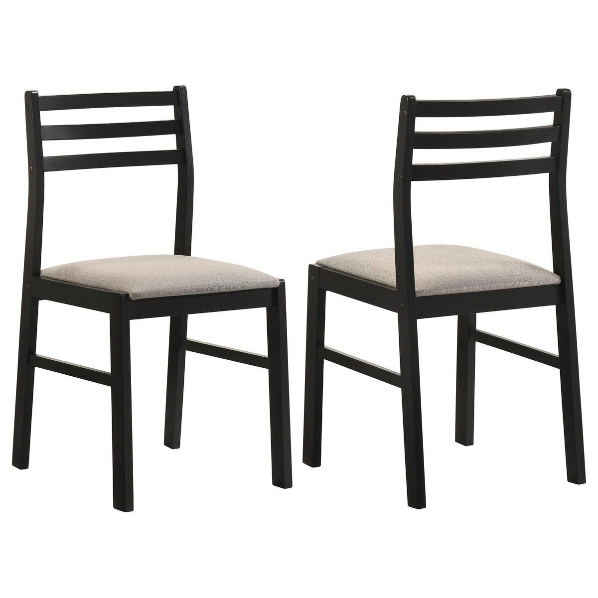 Sykes Black/Beige Ladder Back Side Chair, Set of 2 from Coaster - Luna Furniture