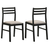 Sykes Black/Beige Ladder Back Side Chair, Set of 2 from Coaster - Luna Furniture