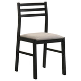 Sykes Black/Beige Ladder Back Side Chair, Set of 2 from Coaster - Luna Furniture
