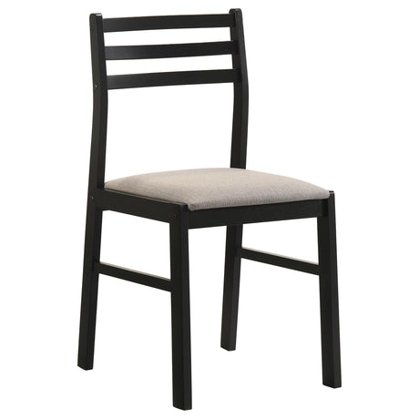 Sykes Black/Beige Ladder Back Side Chair, Set of 2 from Coaster - Luna Furniture