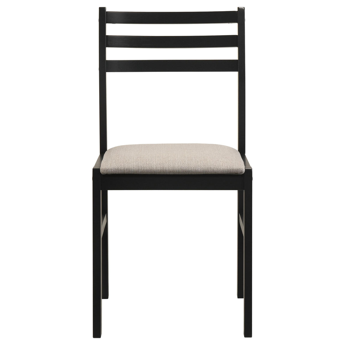 Sykes Black/Beige Ladder Back Side Chair, Set of 2 from Coaster - Luna Furniture