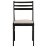 Sykes Black/Beige Ladder Back Side Chair, Set of 2 from Coaster - Luna Furniture