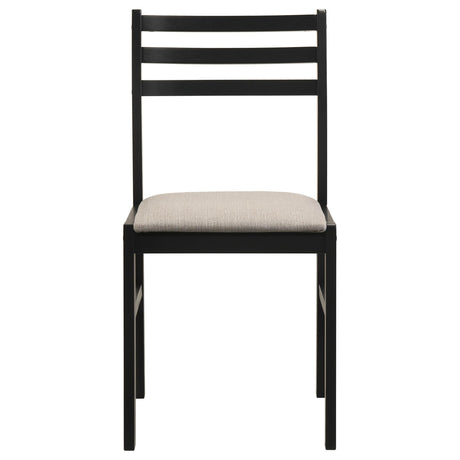 Sykes Black/Beige Ladder Back Side Chair, Set of 2 from Coaster - Luna Furniture