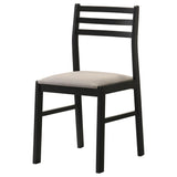 Sykes Black/Beige Ladder Back Side Chair, Set of 2 from Coaster - Luna Furniture