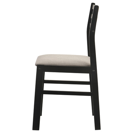 Sykes Black/Beige Ladder Back Side Chair, Set of 2 from Coaster - Luna Furniture