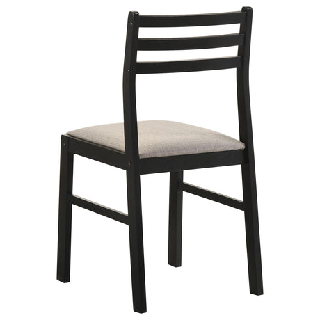 Sykes Black/Beige Ladder Back Side Chair, Set of 2 from Coaster - Luna Furniture