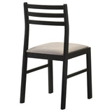 Sykes Black/Beige Ladder Back Side Chair, Set of 2 from Coaster - Luna Furniture