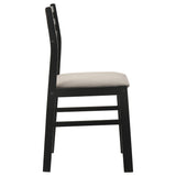 Sykes Black/Beige Ladder Back Side Chair, Set of 2 from Coaster - Luna Furniture