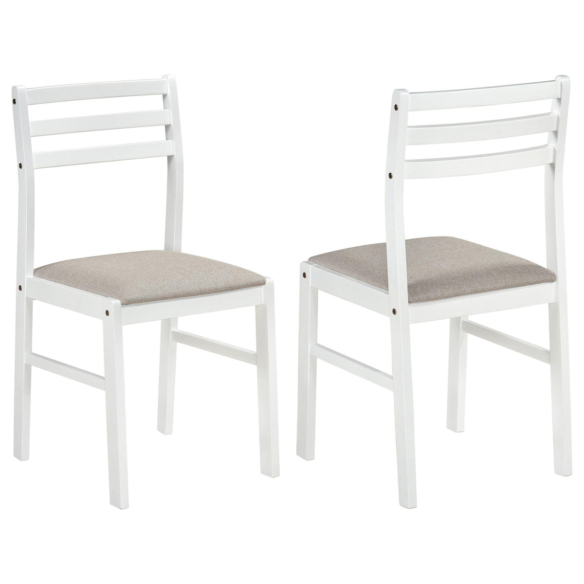 Sykes White/Beige Ladder Back Side Chair, Set of 2 from Coaster - Luna Furniture