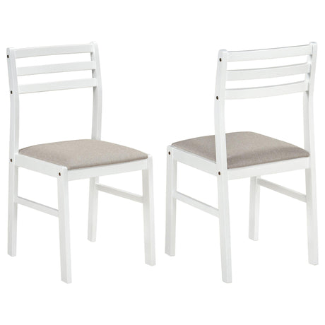 Sykes White/Beige Ladder Back Side Chair, Set of 2 from Coaster - Luna Furniture