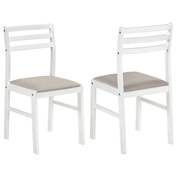 Sykes White/Beige Ladder Back Side Chair, Set of 2