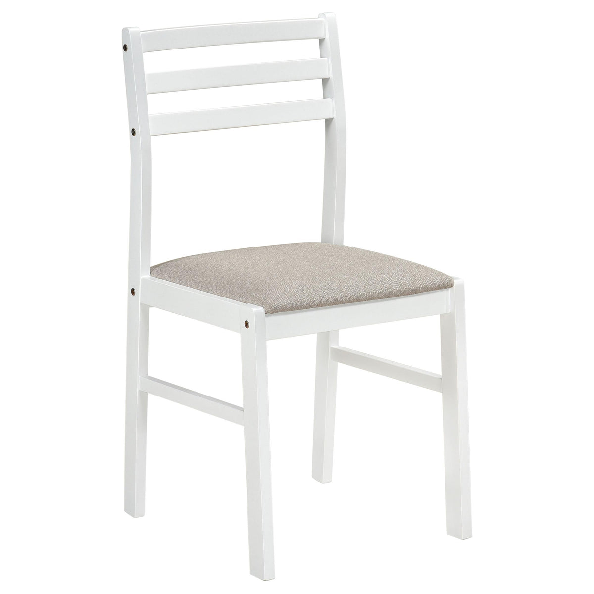 Sykes White/Beige Ladder Back Side Chair, Set of 2 from Coaster - Luna Furniture