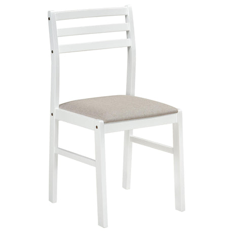 Sykes White/Beige Ladder Back Side Chair, Set of 2 from Coaster - Luna Furniture