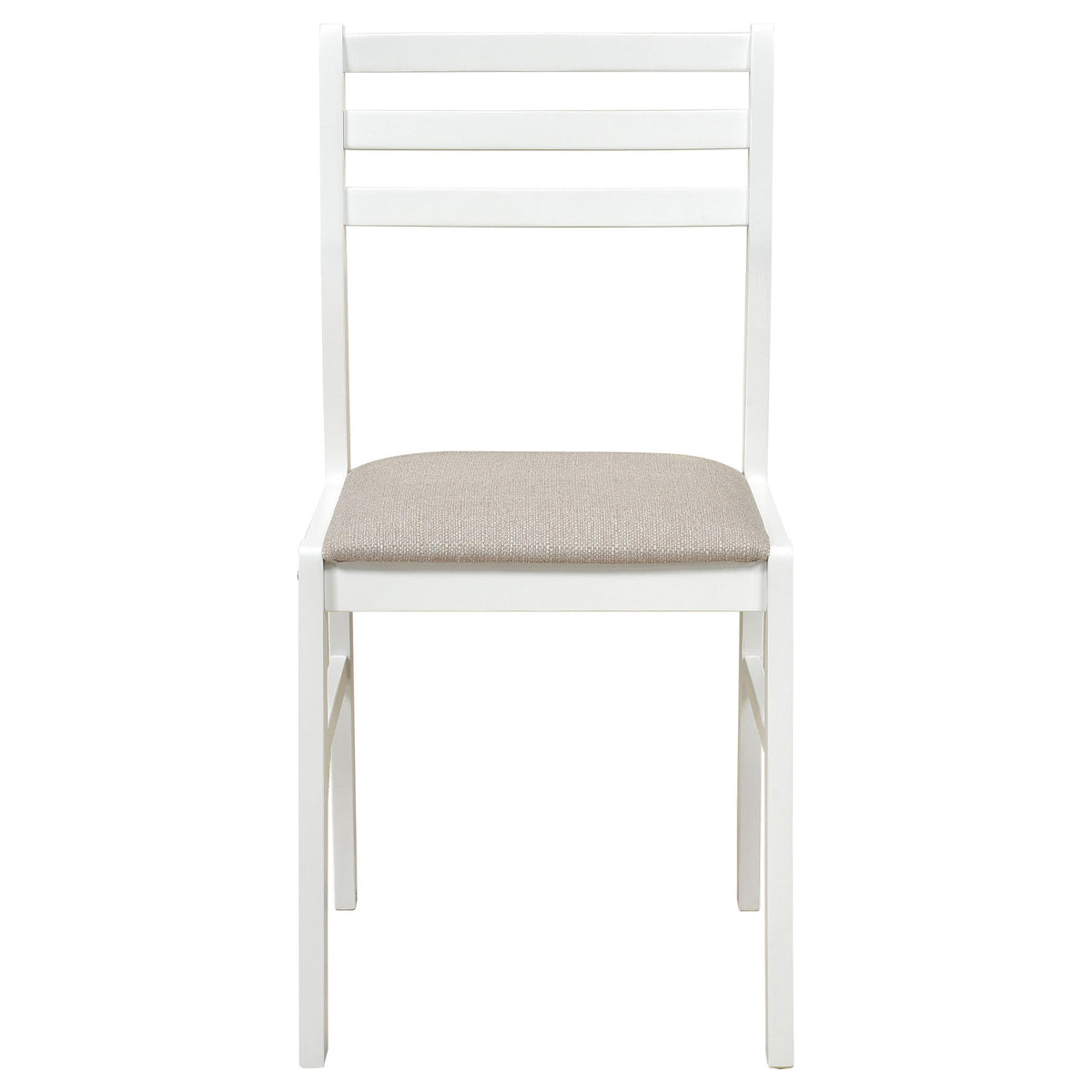 Sykes White/Beige Ladder Back Side Chair, Set of 2 from Coaster - Luna Furniture