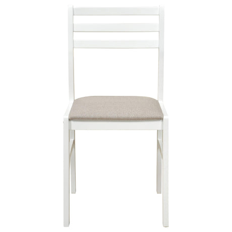 Sykes White/Beige Ladder Back Side Chair, Set of 2 from Coaster - Luna Furniture